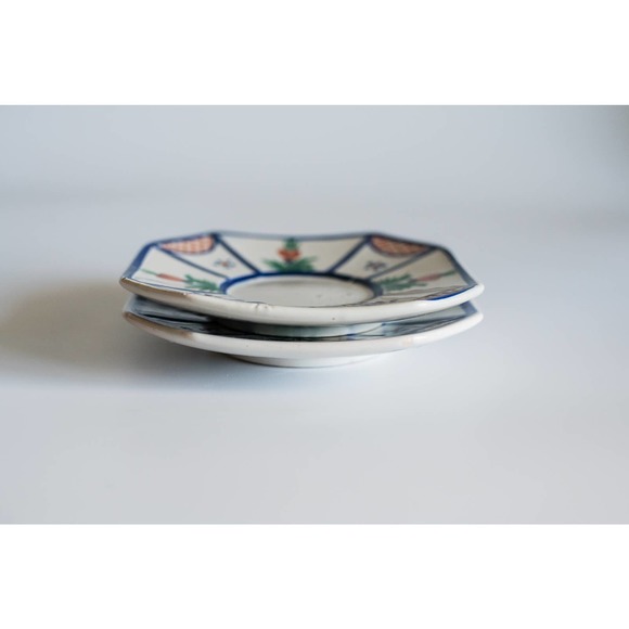 2 Vintage HB Quimper Faience Mistral Blue Patttern Tea Saucers Only - Picture 7 of 8